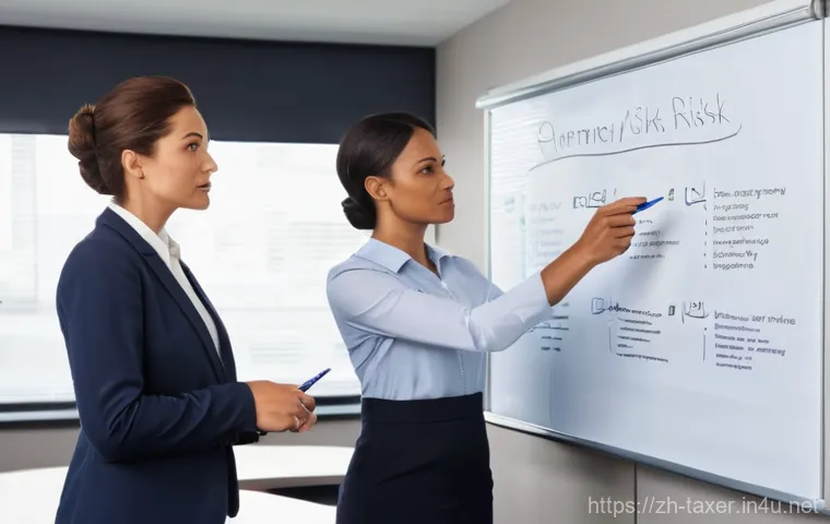 세무사와 고객 관리 전략 - **Prompt 2: Tech-Driven Strategic Insight**
    A futuristic, high-tech office setting, captured wit...