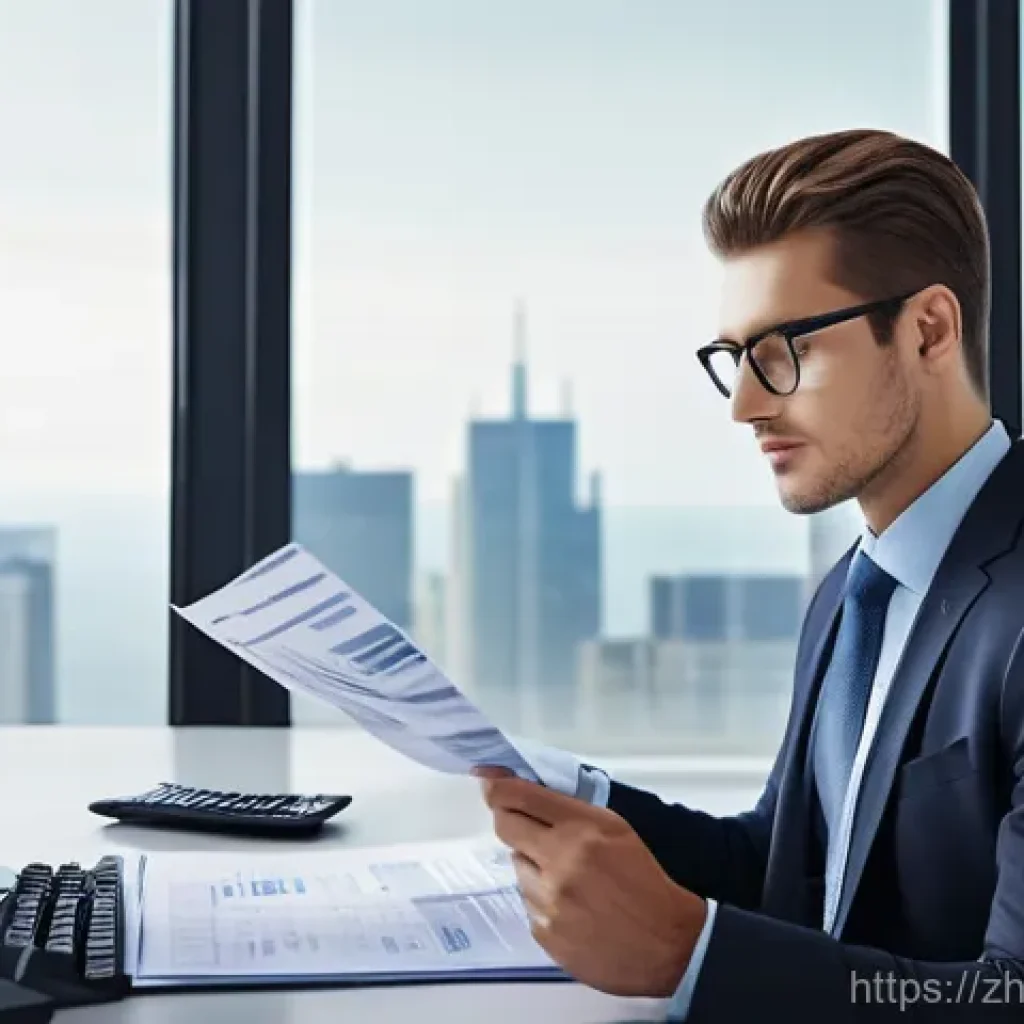 세무사와 금융기관 세금 문제 - **Prompt:** A visually striking image of a young adult, dressed in modern business casual attire (fu...