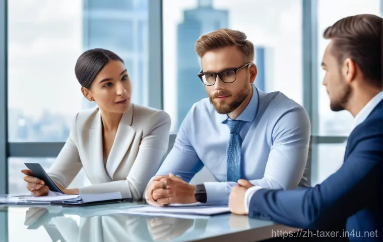 세무사와 금융기관 세금 문제 - **Prompt:** A visually striking image of a young adult, dressed in modern business casual attire (fu...