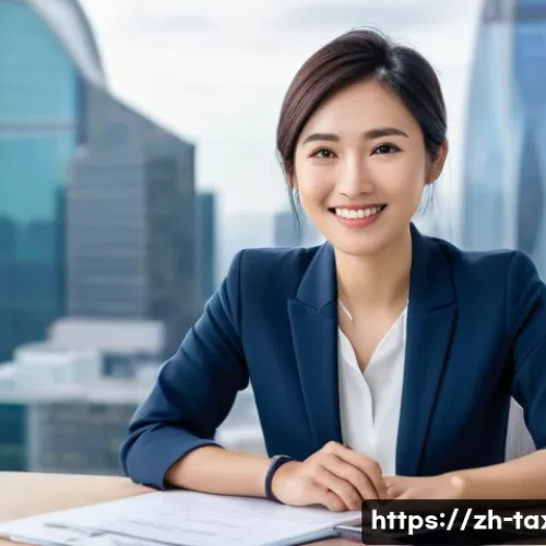 세무사와 법인세 신고 - **Prompt: "A professional and reassuring female tax advisor, of East Asian descent, wearing a sleek ...