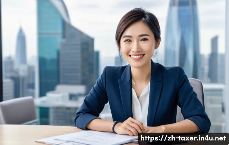 세무사와 법인세 신고 - **Prompt: "A professional and reassuring female tax advisor, of East Asian descent, wearing a sleek ...
