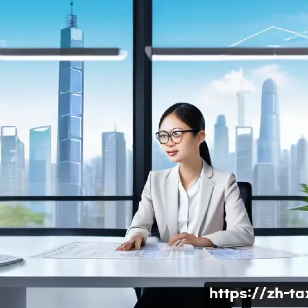 세무사와 부가가치세 신고 - A modern Chinese office scene focused on electronic invoice management: a young professional Chinese...