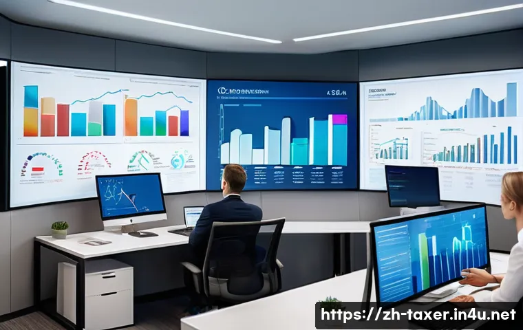 세무사와 중견기업 세금 최적화 - A modern corporate office scene showing a diverse professional tax compliance team working collabora...