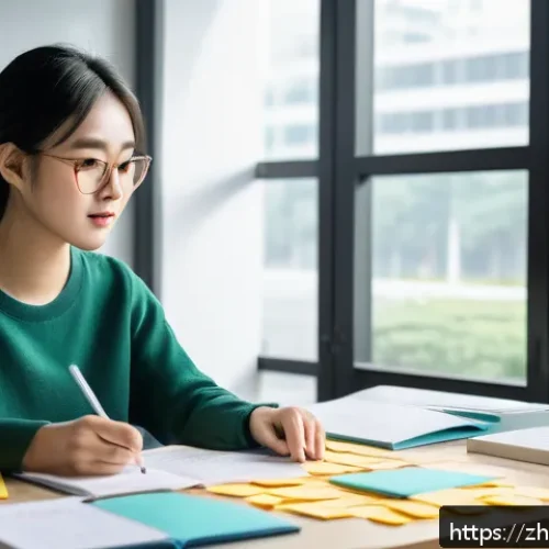 세무사 필수 서적 추천 - A modern study room scene featuring a young Chinese adult focused on tax law textbooks and case stud...