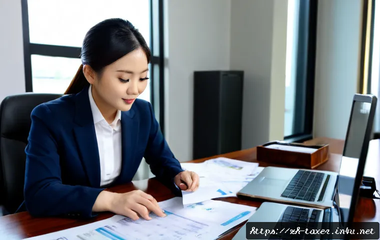 세무사와 중소기업 회계 지원 - Photorealistic small business owner and professional tax accountant reviewing financial documents to...